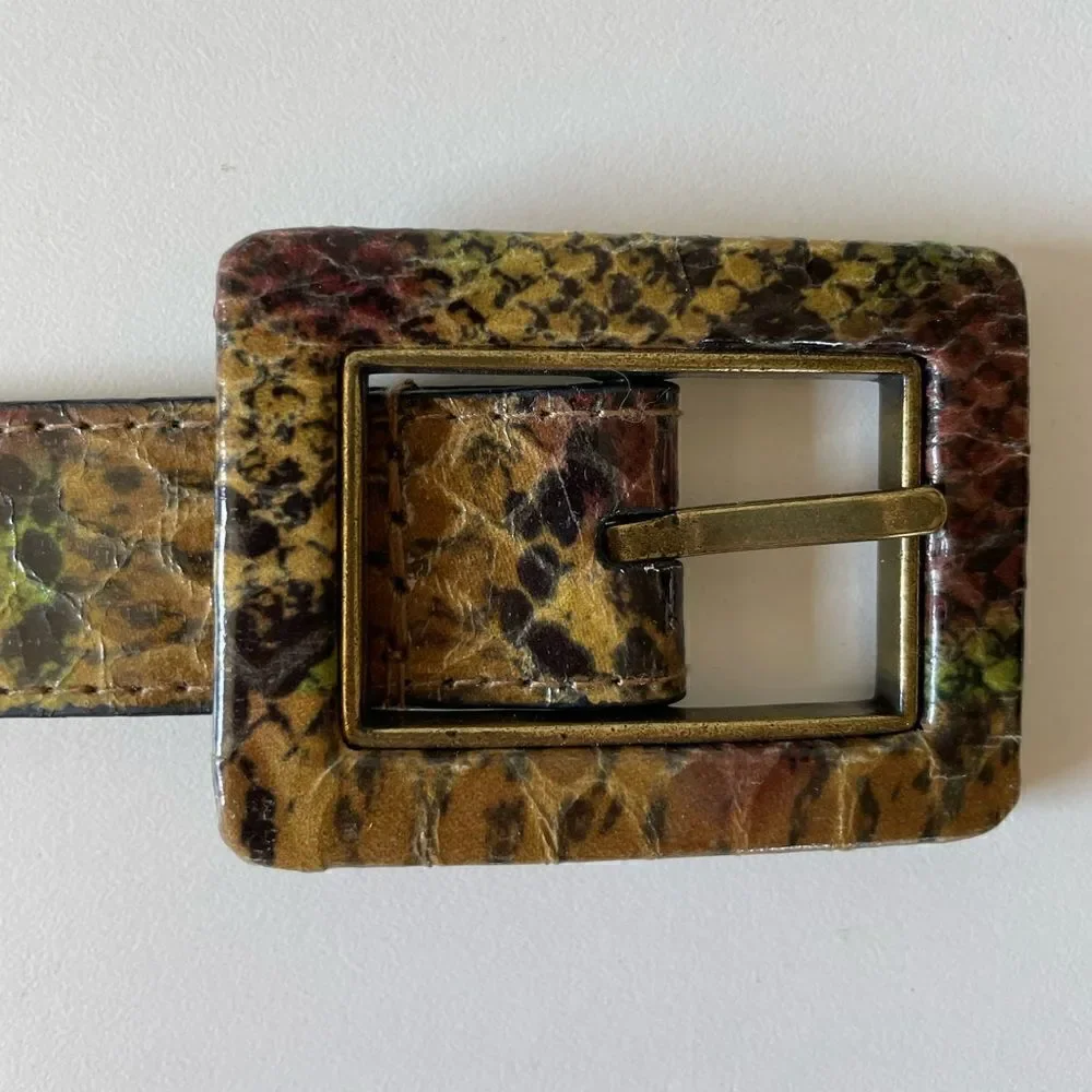 Nine West Faux Snake Skin Leather Belt Size M EUC
